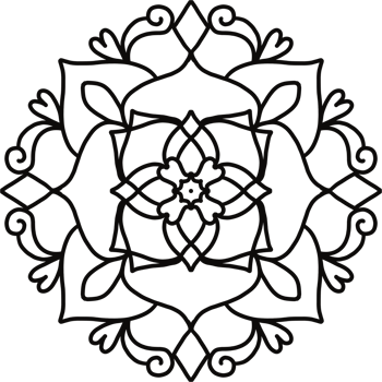 hand drawing mandala for Coloring. Circular mandala pattern on transparent background png