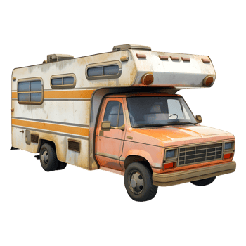 AI generated 3D Rendering of a Travel Van on Transparent Background - Ai Generated png