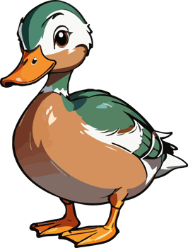 AI generated Mallard Duck Cartoon Animal Graphic png