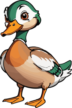 AI generated Mallard Duck Cartoon Animal Design png