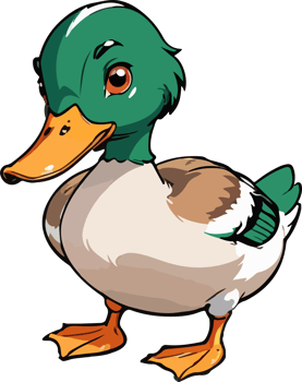 AI generated Mallard Duck Cartoon Animal Illustration png