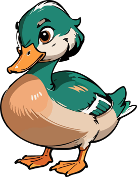 AI generated Mallard Duck Cartoon Animal Image png
