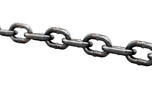 AI generated Chain PNG . stainless steel chain isolated. Metal chain PNG. Iron chain. Chrome chain PNG. Chain top view png. chain flat lay png