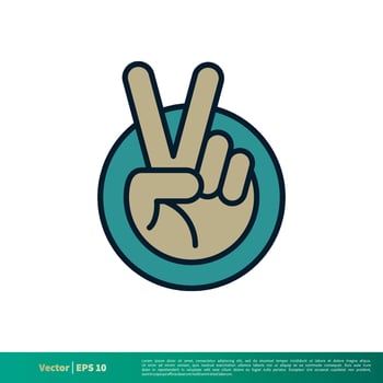 Peace, Victory Gesture Finger Icon Vector Logo Template Illustration Design EPS 10.