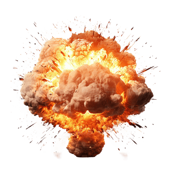 AI generated Nuclear bomb explosion png isolated on transparent background