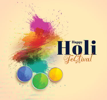 Holi festival poster. Template for flyer, brochure or invitation. Vector illustration.