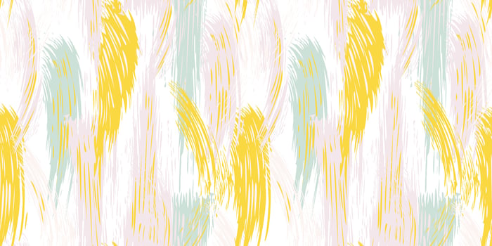 Artistic striped oil dynamic brush strokes texture seamless pattern. Yellow splashes of paint on a light background. Abstract  printing with stains, drops, spots vertical lines patterned. Collage vector