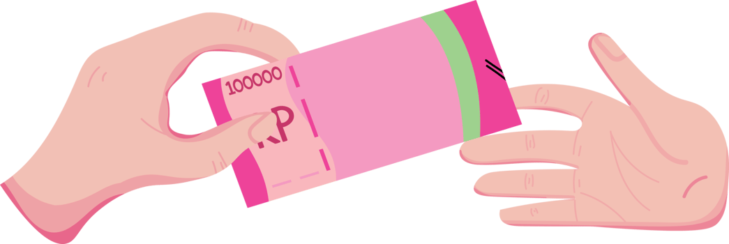 A Person with a Handful of Money png