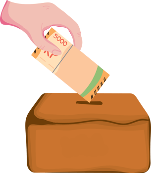 muslim giving alms zakat or infaq donation png