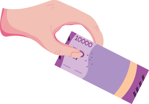 A Person with a Handful of Money png