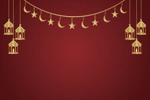 Luxurious Eid al-Fitr, Ramadhan holiday decoration greeting card vector