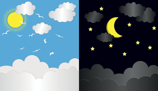 Day and Night time background abstract vector and illustration