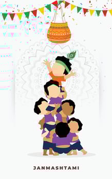 Krishna Janmashtami background in vector. vector