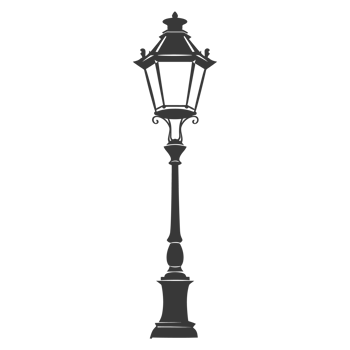 AI generated Silhouette Park lamp black color only png