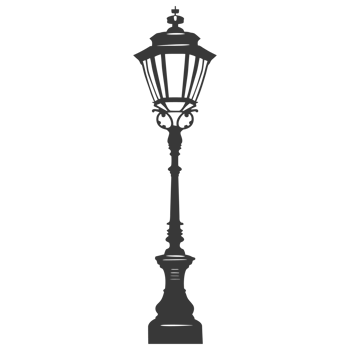 AI generated Silhouette Park lamp black color only png