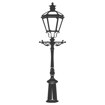 AI generated Silhouette Park lamp black color only png