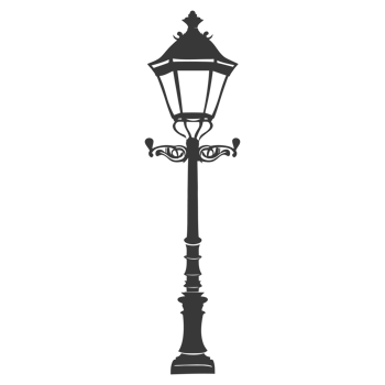AI generated Silhouette Park lamp black color only png