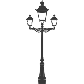 AI generated Silhouette Park lamp black color only png