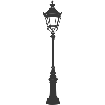 AI generated Silhouette Park lamp black color only png