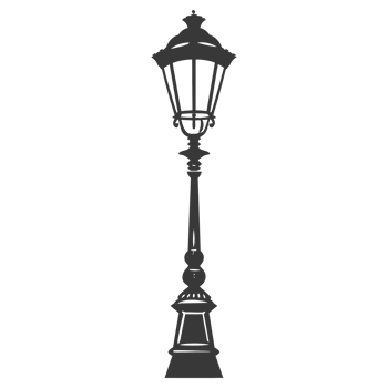 AI generated Silhouette Park lamp black color only png