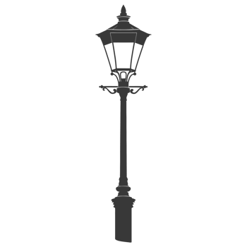 AI generated Silhouette Park lamp black color only png