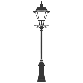 AI generated Silhouette Park lamp black color only png