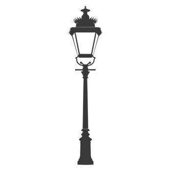 AI generated Silhouette Park lamp black color only png