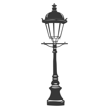 AI generated Silhouette Park lamp black color only png
