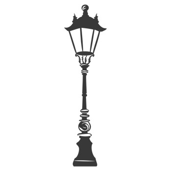 AI generated Silhouette Park lamp black color only png