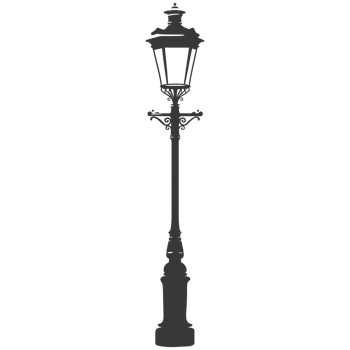 AI generated Silhouette Park lamp black color only png