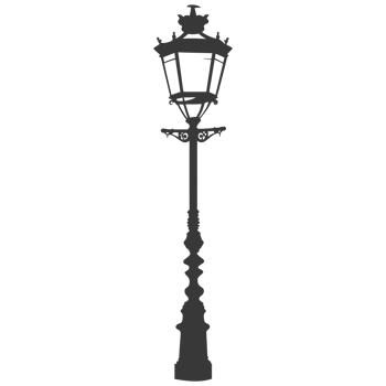 AI generated Silhouette Park lamp black color only png