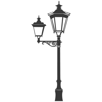AI generated Silhouette Park lamp black color only png