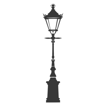 AI generated Silhouette Park lamp black color only png