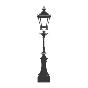 AI generated Silhouette Park lamp black color only png