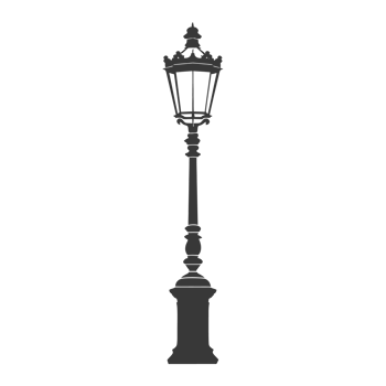 AI generated Silhouette Park lamp black color only png