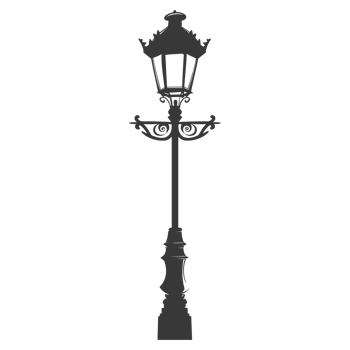 AI generated Silhouette Park lamp black color only png