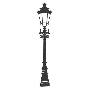 AI generated Silhouette Park lamp black color only png