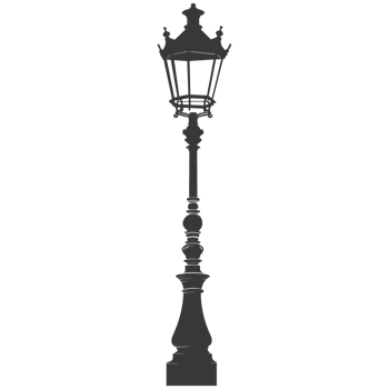 AI generated Silhouette Park lamp black color only png