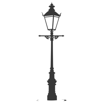 AI generated Silhouette Park lamp black color only png