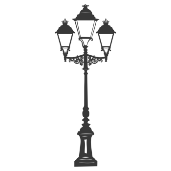 AI generated Silhouette Park lamp black color only png