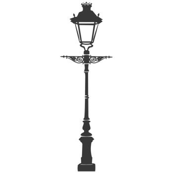 AI generated Silhouette Park lamp black color only png