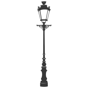 AI generated Silhouette Park lamp black color only png