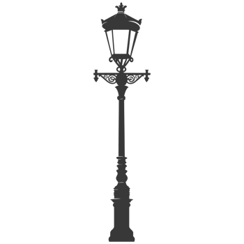 AI generated Silhouette Park lamp black color only png