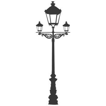 AI generated Silhouette Park lamp black color only png