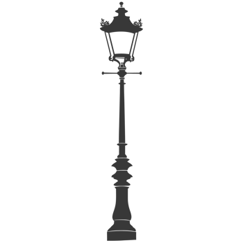 AI generated Silhouette Park lamp black color only png
