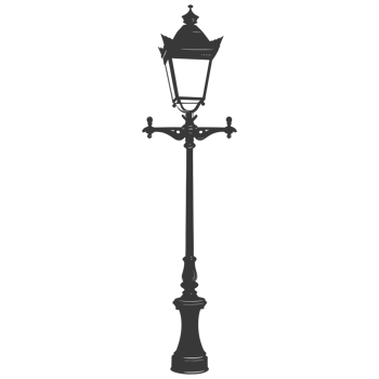 AI generated Silhouette Park lamp black color only png