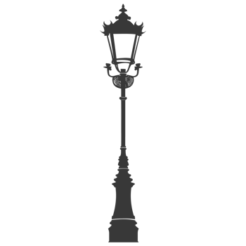 AI generated Silhouette Park lamp black color only png
