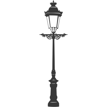 AI generated Silhouette Park lamp black color only png