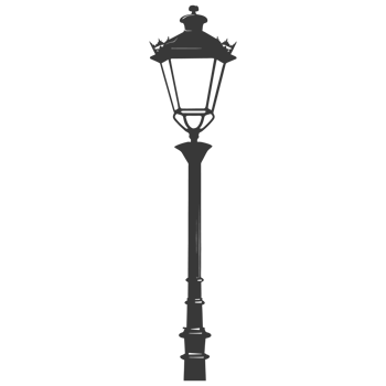 AI generated Silhouette Park lamp black color only png