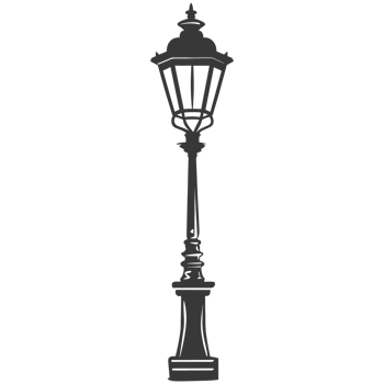 AI generated Silhouette Park lamp black color only png